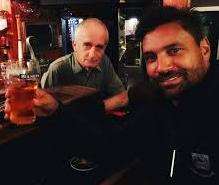 Manu Bennett consuming alcohol